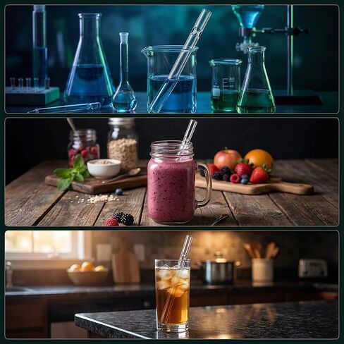 8-Pack Borosilicate Glass Tubes, 4 Inch Long, 12mm OD, 2mm Thick Wall - Heavy Duty Fire-Polished Glass Blowing Tubing for Lab, DIY, Art & Industrial Use (Clear) in Kuwait