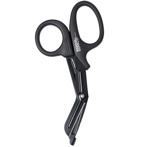 Madison Supply 7.5 Inches Premium Stainless Steel Nurse Scissors - Non-Stick Coated Blades Medical Scissors - Durable Fluoride-Coated Trauma Shears - Black in Saudi Arabia
