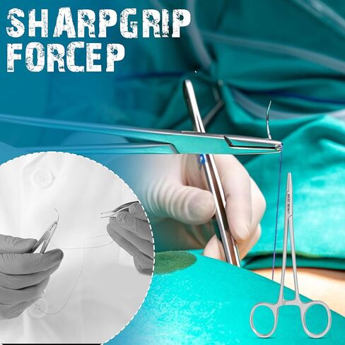 حامل إبرة Mayo Hegar مع قفل قوي، فك مسنن للخياطة الدقيقة وممارسة متعددة الأغراض قابلة للتعقيم في المختبر وصيد الأسماك (5.5 بوصة) in Kuwait