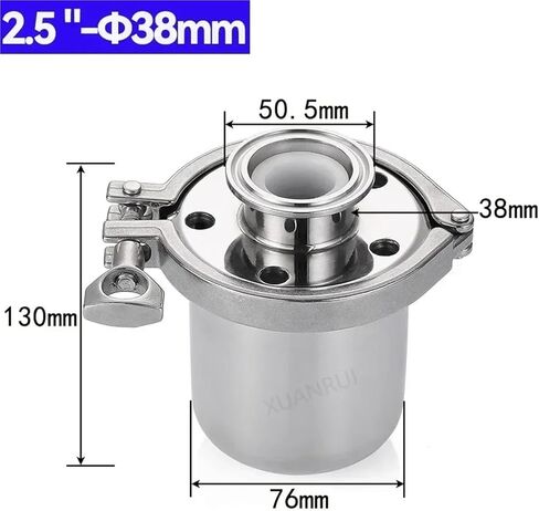 1pc SS304 Stainless Steel Respirator 38 51 mm Pipeline Outer Diameter Ferrule 50.5 64mm Tri Clamp 2.5 "5"10" Suitable Beer(2.5inch-OD38-76) in Saudi Arabia