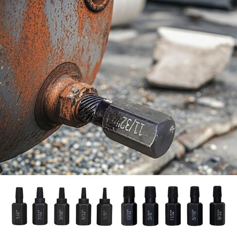 Screw Extractor Set 10 Piece, Alloy Steel Bolt Extractor for Damaged and Stripped Screws, Household and Professional Repair Tool Kit in Saudi Arabia