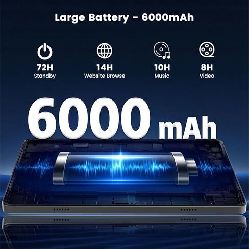 أقراص 2025 جهاز كمبيوتر أقراص كبير Android ، الكمبيوتر اللوحي 12 بوصة 2K مع شاحن سريع و 20 وات PD ، 8000 مللي أمبير في الساعة ، 20 جيجا بايت RAM 256GB ROM 1TB. in Kuwait