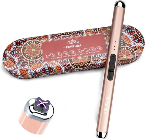 Electric Candle Lighter Plasma Arc Lighters Windproof & Flameless with USB Rechargeable Battery Double Safety Switch (Obisidian Black) in Kuwait