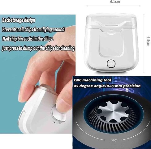 Automatic Nail Clippers Electric Nail Clipper Portable Type-C Rechargeable for Adults Seniors Men Women 6.1x6.5cm in Kuwait