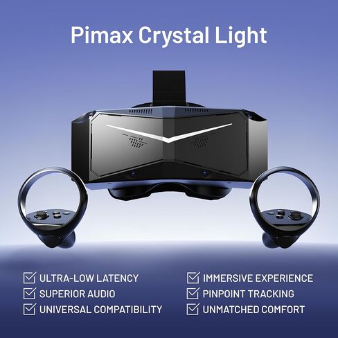 سماعات الرأس Pimax Crystal Light VR مع وحدات تحكم ، إصدار رئيسي - 8K QLED مع الإزالة المحلية ، وخفيفة الوزن ومريحة مع أجهزة محاكاة الطيران ، وأفراد منظمة أطباء بلا حدود ، وألعاب PC in Kuwait