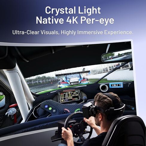 سماعات الرأس Pimax Crystal Light VR مع وحدات تحكم ، إصدار رئيسي - 8K QLED مع الإزالة المحلية ، وخفيفة الوزن ومريحة مع أجهزة محاكاة الطيران ، وأفراد منظمة أطباء بلا حدود ، وألعاب PC in Kuwait