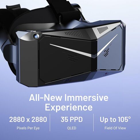 سماعات الرأس Pimax Crystal Light VR مع وحدات تحكم ، إصدار رئيسي - 8K QLED مع الإزالة المحلية ، وخفيفة الوزن ومريحة مع أجهزة محاكاة الطيران ، وأفراد منظمة أطباء بلا حدود ، وألعاب PC in Kuwait