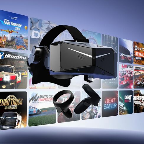 سماعات الرأس Pimax Crystal Light VR مع وحدات تحكم ، إصدار رئيسي - 8K QLED مع الإزالة المحلية ، وخفيفة الوزن ومريحة مع أجهزة محاكاة الطيران ، وأفراد منظمة أطباء بلا حدود ، وألعاب PC in Kuwait