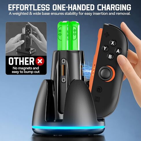 Switch 2 Controller Charging Dock with Strong Magnetic for Nintendo Switch 2 JoyCon (2025), 4 in 1 Fast Charge Station for Nintendo Switch Game Joy Con 2 Controller Charging Accessories Kit in Kuwait