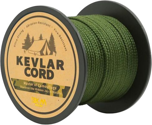 9KM DWLIFE Camo Green Kevlar Line، 200lb 30ft عالية القوة، خفيفة الوزن، مقاومة التآكل لسلك الرحلة، المنشار، صاروخ نموذجي، خط أرجوحة قماش القنب، البقاء التكتيكي للخارج in Kuwait