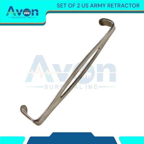 Double-Ended Fenestrated US Army Navy Retractor, 8-1/2" Handheld Spreader Tool | Autoclave-Safe Stainless Steel (Set of 2) in Kuwait