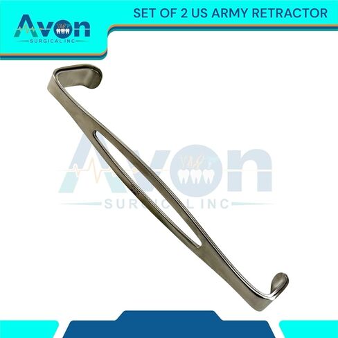 Double-Ended Fenestrated US Army Navy Retractor, 8-1/2" Handheld Spreader Tool | Autoclave-Safe Stainless Steel (Set of 2) in Kuwait