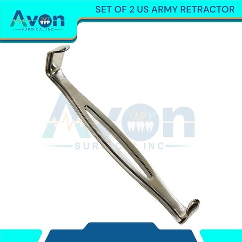 Double-Ended Fenestrated US Army Navy Retractor, 8-1/2" Handheld Spreader Tool | Autoclave-Safe Stainless Steel (Set of 2) in Kuwait
