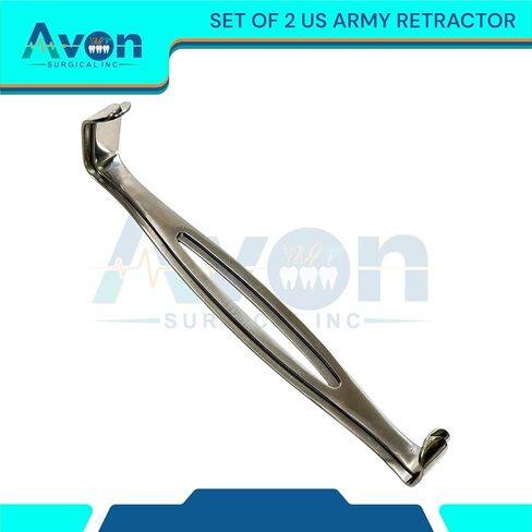 Double-Ended Fenestrated US Army Navy Retractor, 8-1/2" Handheld Spreader Tool | Autoclave-Safe Stainless Steel (Set of 2) in Kuwait