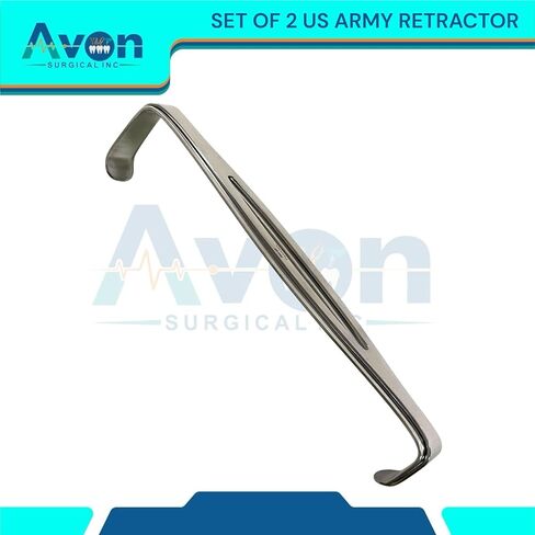 Double-Ended Fenestrated US Army Navy Retractor, 8-1/2" Handheld Spreader Tool | Autoclave-Safe Stainless Steel (Set of 2) in Kuwait