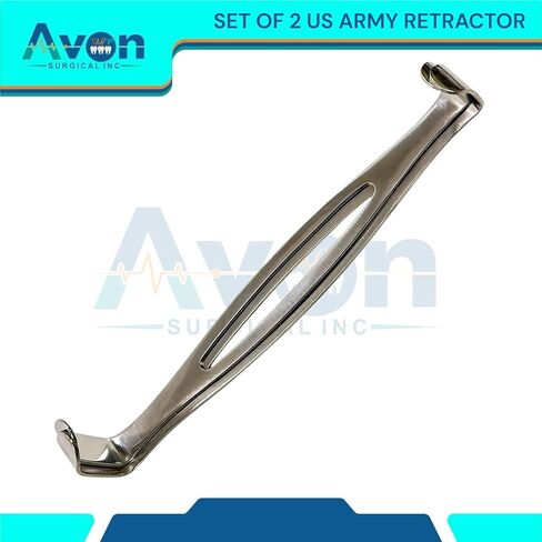 Double-Ended Fenestrated US Army Navy Retractor, 8-1/2" Handheld Spreader Tool | Autoclave-Safe Stainless Steel (Set of 2) in Kuwait