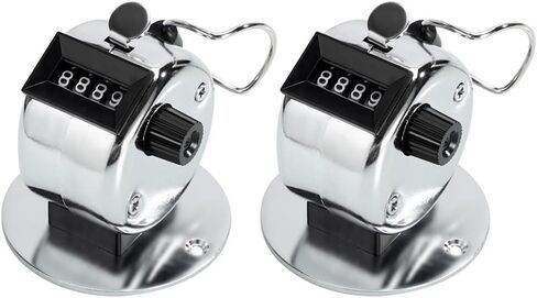 عداد ميكانيكي من الفولاذ المقاوم للصدأ فضي مكون من أربعة أرقام للعد الدقيق من 0 إلى 9999 في التدريب الرياضي والحياكة والتعليم وأنشطة مستودع الصيد (معدن سميك) in Kuwait