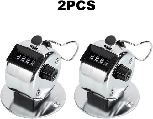 عداد ميكانيكي من الفولاذ المقاوم للصدأ فضي مكون من أربعة أرقام للعد الدقيق من 0 إلى 9999 في التدريب الرياضي والحياكة والتعليم وأنشطة مستودع الصيد (معدن سميك) in Kuwait