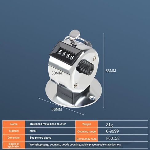عداد ميكانيكي من الفولاذ المقاوم للصدأ فضي مكون من أربعة أرقام للعد الدقيق من 0 إلى 9999 في التدريب الرياضي والحياكة والتعليم وأنشطة مستودع الصيد (معدن سميك) in Kuwait