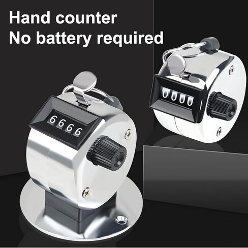 عداد ميكانيكي من الفولاذ المقاوم للصدأ فضي مكون من أربعة أرقام للعد الدقيق من 0 إلى 9999 في التدريب الرياضي والحياكة والتعليم وأنشطة مستودع الصيد (معدن سميك) in Kuwait