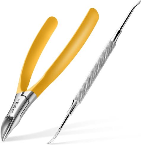 MR.GREEN Toenail Clippers Stainless Steel Ingrown Nail Cutter Thick and Hard Nails Pedicure Manicure Tools (Green+Nail Remover) in Kuwait