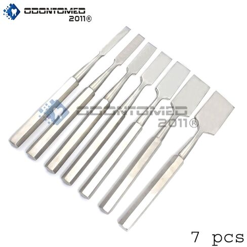 OdontoMed2011® HIBBS OSTEOTOMES 9 "مستقيم 16 مم، 19 مم، 22 مم، 25 مم، 28 مم، 32 مم، 38 مم العظام 7 قطع ODM in Saudi Arabia