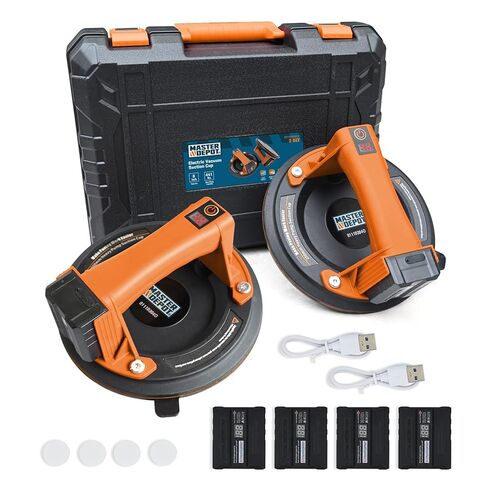 Electric Suction Cups for Glass, 440 LBS Max Load, 8" Heavy Duty Tile Suction Cups Lifter with 2X 2400mAh Batteries,Auto Start Pump, Display, for Lifting Glass, Tile, Metal, Wood in Kuwait