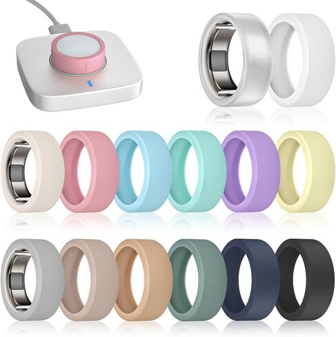 14 Pack Ring Cover Compatible with Oura Ring Gen 4/Gen 3 Horizon/Gen 3 Heritage, Ultra-Thin Anti-Scratch Silicone Ring Case for Women Men, Support Charging with Cover on in Kuwait
