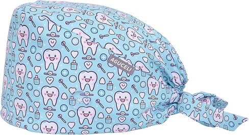 Scrub Caps Women,Adjustable Nurse Cap,Surgical Cap with Sweatband, Lovely Cartoon Patterns in Saudi Arabia
