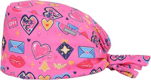 Scrub Caps Women,Adjustable Nurse Cap,Surgical Cap with Sweatband, Lovely Cartoon Patterns in Saudi Arabia
