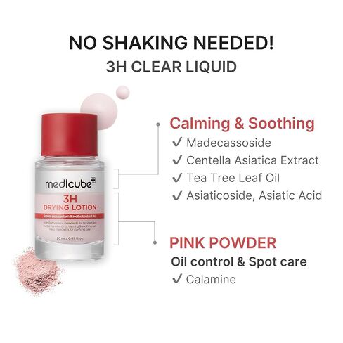 medicube 3H Overnight Drying Lotion | Targeted Spot Care for Troubled & Oily-Prone Skin | Calming & Soothing Care with Calamine, Centella & Tea Tree | Korean Skincare 20ml, 0.67 fl. oz. in Kuwait