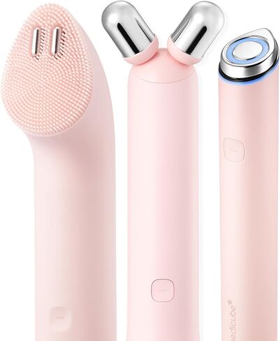 medicube Mini Booster Pro Plus Cleansing Device Set | 2-in-1 Facial Cleansing, Skincare Device | Pore, Makeup, Excess Sebum Care | Portable Skincare Booster with 3 Modes | Korean Facial Device, Beige in Kuwait