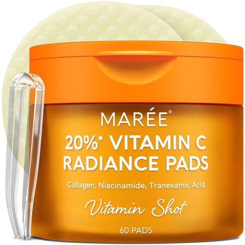 MAREE Glycolic Acid Pads - Toner Pads for Face Cleansing - Exfoliating Pad with Tea Tree Oil, Salicylic Acid & Vitamins E, B3, B5 - Acne Clearing, Skin Pore Resurfacing & Radiance Device - 50 Count in Kuwait