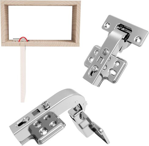 مفصلات خزانة ناعمة الإغلاق، مفصلات خزانة زاوية 90 درجة، أجهزة باب المطبخ في الزاوية العمياء قابلة للفصل لخزائن إطار الوجه (تراكب كامل 35 مم، عبوتان) in Kuwait