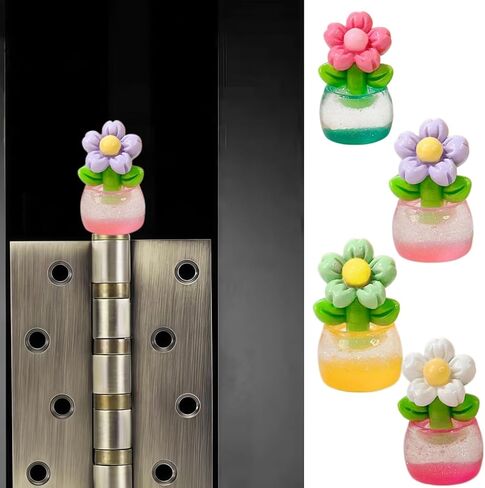 Cute Mini Creative Luminous Flower Hinge Heads Decorative Topper Set 4PCS, Home Decoration,Magnetic Hinge Head Toppers Door Hinge in Saudi Arabia