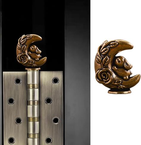 Copper Mini Rabbit Embracing The Moon(1PCS) Magnetic Hinge Toppers，Hinge Heads Decor for Home，Door Hinge Decorative Topper,Creative Home Crafts in Saudi Arabia