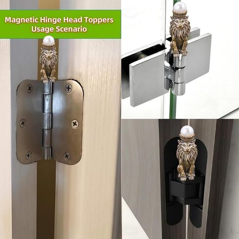 Copper Mini Crown Lion(1PCS) Magnetic Hinge Toppers，Hinge Heads Decor for Home，Door Hinge Decorative Topper,Creative Home Crafts in Saudi Arabia