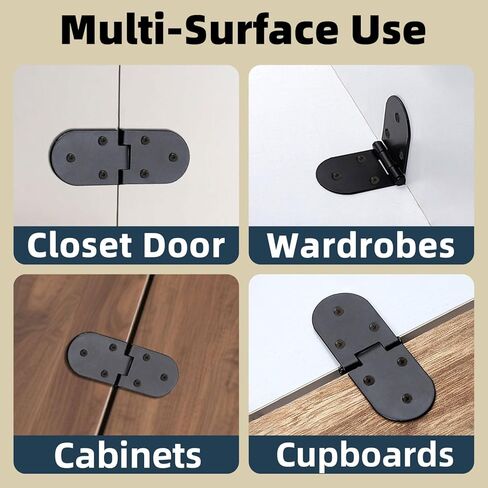 3-5/32 x 1-3/16 Inch (80x30mm) Folding Flip Top Hinges 10 Pack - 180 Degree Drop Leaf Table Butt Hinge | Concealed Table Small Hidden Hinge for Wooden Box & Desk Drawer for Home Office DIY in Kuwait