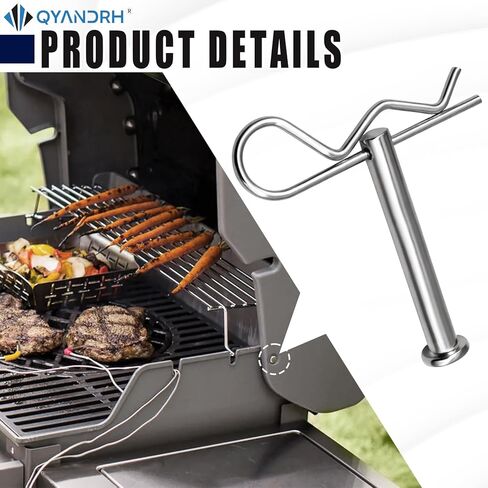 88206 شواية غاز شواء دبوس مفصلي من الفولاذ المقاوم للصدأ يناسب العديد من موديلات شوايات جينيسيس وقمة (2 قطعة) in Kuwait