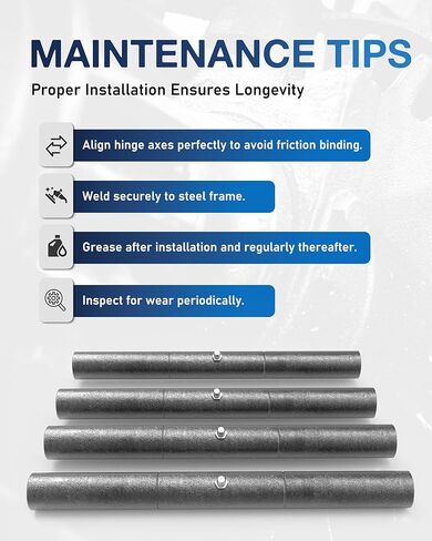 10" Weld On Trailer Ramp Hinge (Pack of 4) Heavy Steel Greasable Ramp Door Hinges, Fitting Barrel Hinge for Trailers, Ramps & Gates in Kuwait