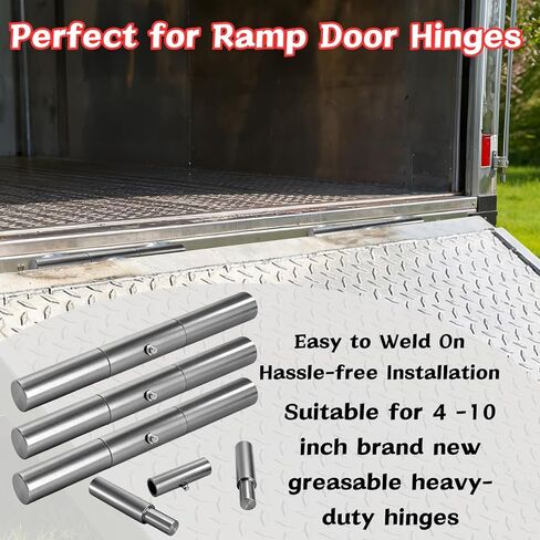 Coloch 4 Pack 10" Weld On Trailer Ramp Hinge, Heavy Duty Greasable Steel Ramp Door Hinge Each Loading 500Lbs, for Trailer Door, Ramp, Utility in Kuwait
