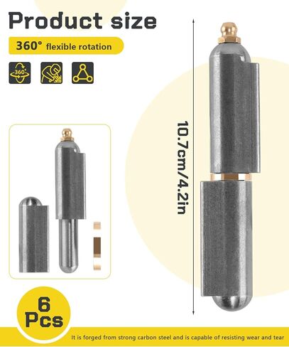 6 قطع شواء مدخن رصاصة ملحومة على مفصلات رصاصة من الفولاذ الكربوني شديدة التحمل قابلة للحام لباب التأرجح، منحدر المقطورة، بوابة معدنية، مدخن الشواء in Kuwait