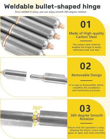 6 قطع شواء مدخن رصاصة ملحومة على مفصلات رصاصة من الفولاذ الكربوني شديدة التحمل قابلة للحام لباب التأرجح، منحدر المقطورة، بوابة معدنية، مدخن الشواء in Kuwait