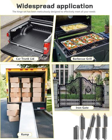 6 قطع شواء مدخن رصاصة ملحومة على مفصلات رصاصة من الفولاذ الكربوني شديدة التحمل قابلة للحام لباب التأرجح، منحدر المقطورة، بوابة معدنية، مدخن الشواء in Kuwait