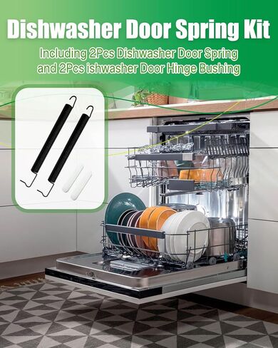 2Pcs WPW10337934 Dishwasher Door Spring and WP8268990 8268990 Door Hinge Bushing Fit for Whirlpool for Kenmore for Magic Chef for Amana for Maytag for Roper for Estate Dishwasher in Kuwait