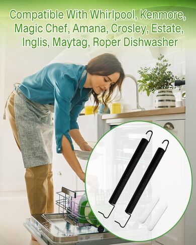 2Pcs WPW10337934 Dishwasher Door Spring and WP8268990 8268990 Door Hinge Bushing Fit for Whirlpool for Kenmore for Magic Chef for Amana for Maytag for Roper for Estate Dishwasher in Kuwait