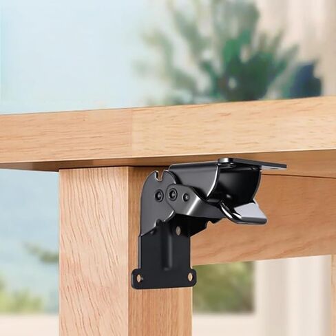 Heavy Duty Self-Locking Foldable Hinge, 0/90/180° Multi-Angle Folding Hardware with 8 Screws, for Tables, Beds, Chairs, Cabinets & More in Saudi Arabia