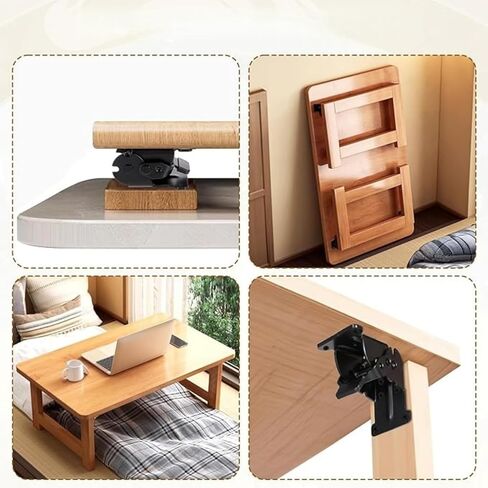 Heavy Duty Self-Locking Foldable Hinge, 0/90/180° Multi-Angle Folding Hardware with 8 Screws, for Tables, Beds, Chairs, Cabinets & More in Saudi Arabia