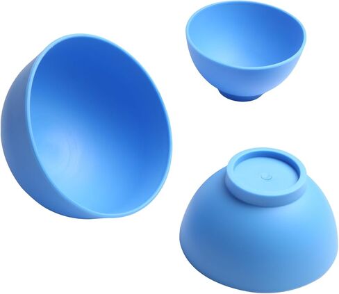 Dental Mixing Bowls Flexible Durable for Alginate Impression Lab Rubber Plaster Materials(3Pcs Blue) in Kuwait