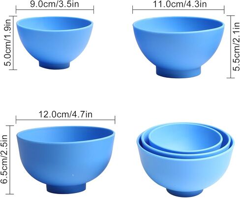 Dental Mixing Bowls Flexible Durable for Alginate Impression Lab Rubber Plaster Materials(3Pcs Blue) in Kuwait